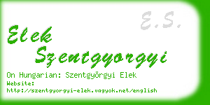 elek szentgyorgyi business card
