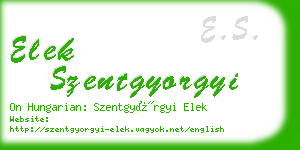 elek szentgyorgyi business card